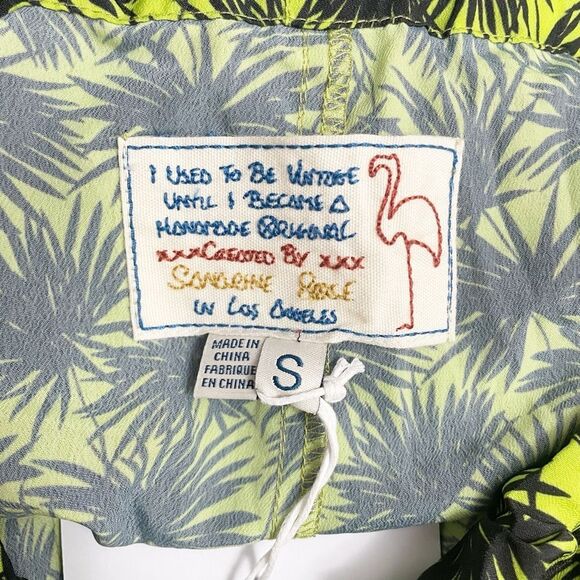 NWT Sandrine Rose x Free People The Havana Bush Pant Green & Black Size Small - Picture 10 of 13